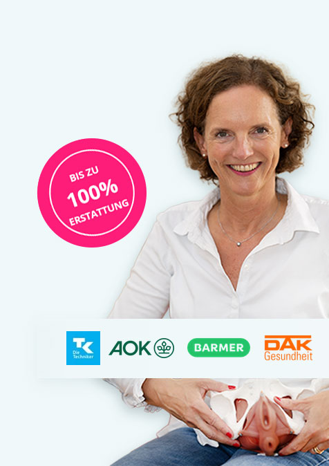 Frau beim Beckenbodentraining zuhause